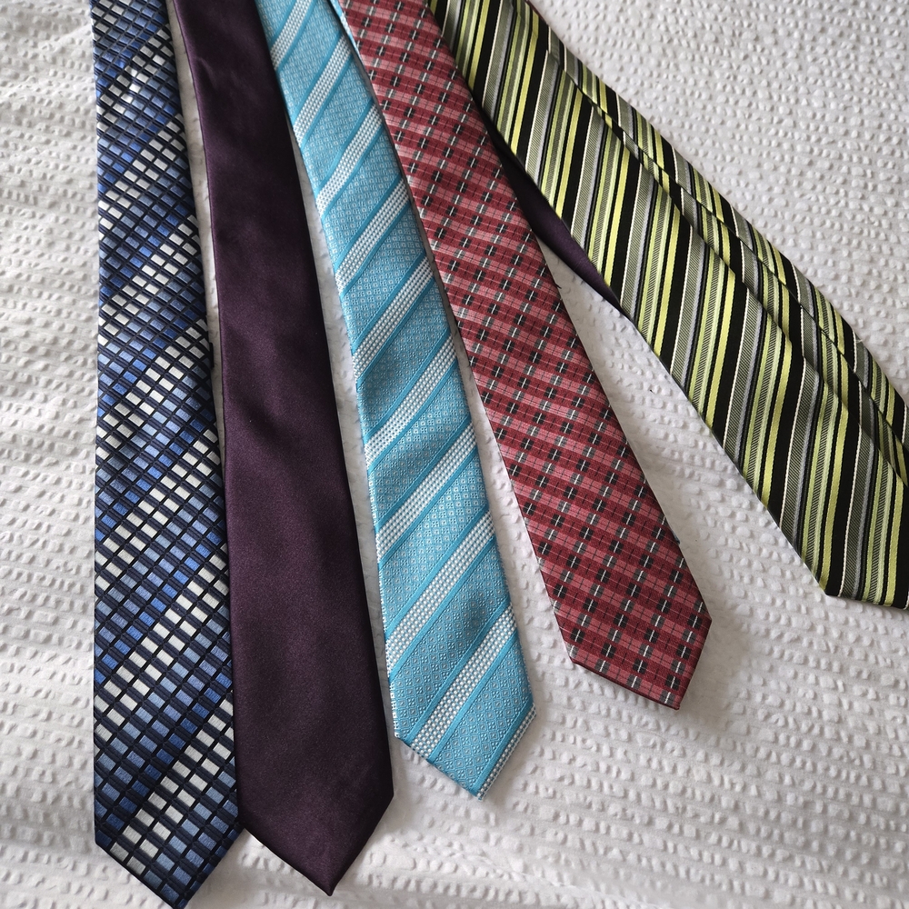 Bundle Five Assorted Ties, Length 50"